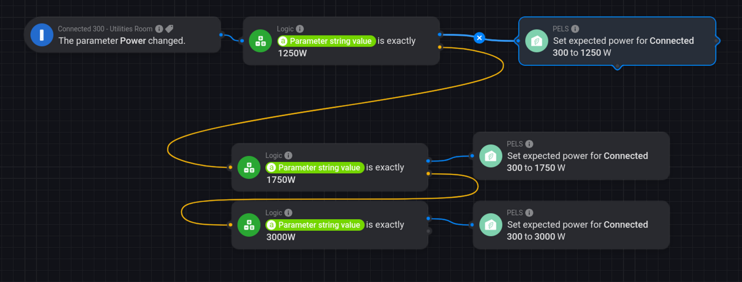 Expected-power sync flow (example screenshot)
